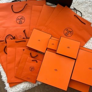 Hermes packaging (shopping bags and boxes)
